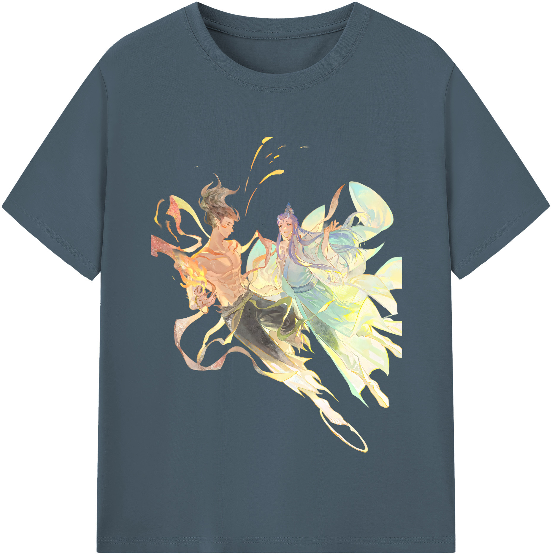 （画像用） Ne Zha 2 ナタ 魔童の大暴れ 綿100％半袖Tシャツ（フロントプリント）